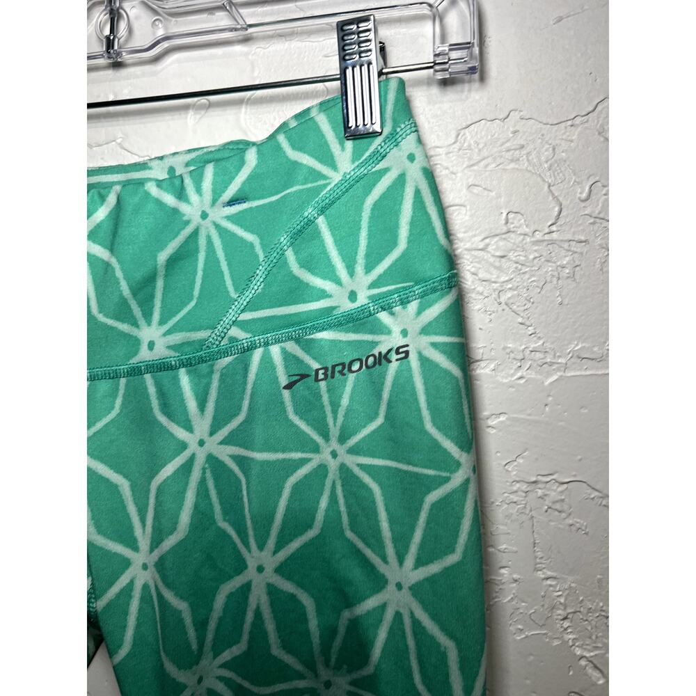Brooks patternered green capri leggings‎ womens small athleisure workout yoga - Picture 3 of 7